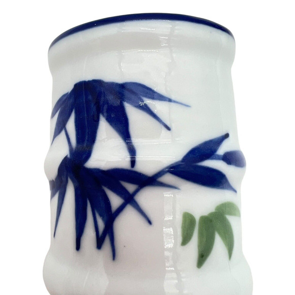 Vintage Lot 3 Japanese Tea Sake Cup Blue Tree Branches White Porcelain 2.75" - Picture 5 of 10